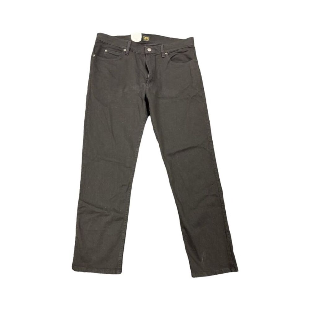 Lee Men's 5 Pocket Regular Straight Leg Denim Comfort Stretch Jean - Black Onyx
